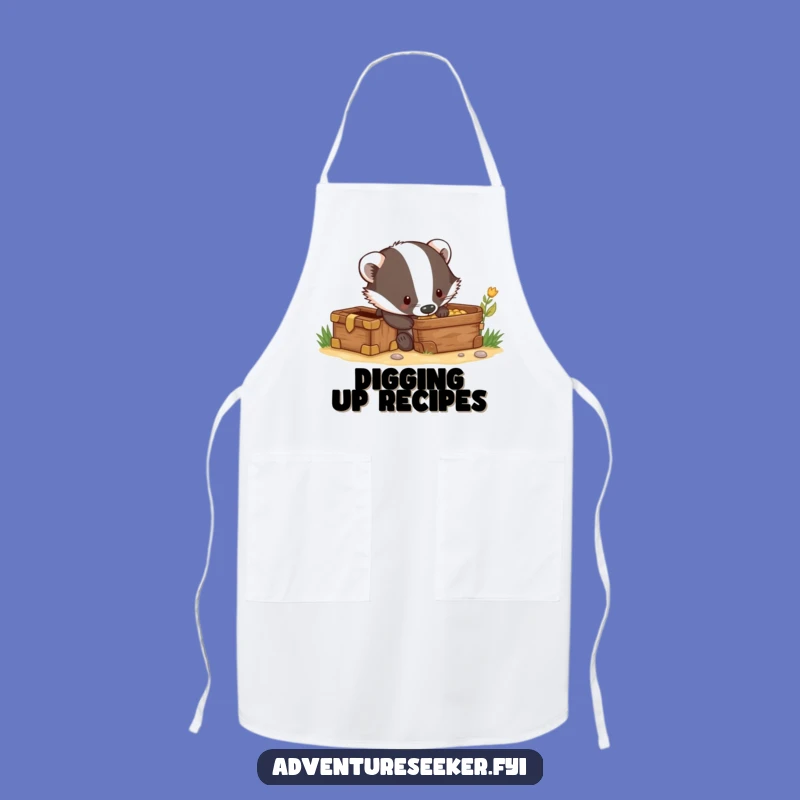 Funny Badger Treasure Dig Apron: Cook Up Some Gold!