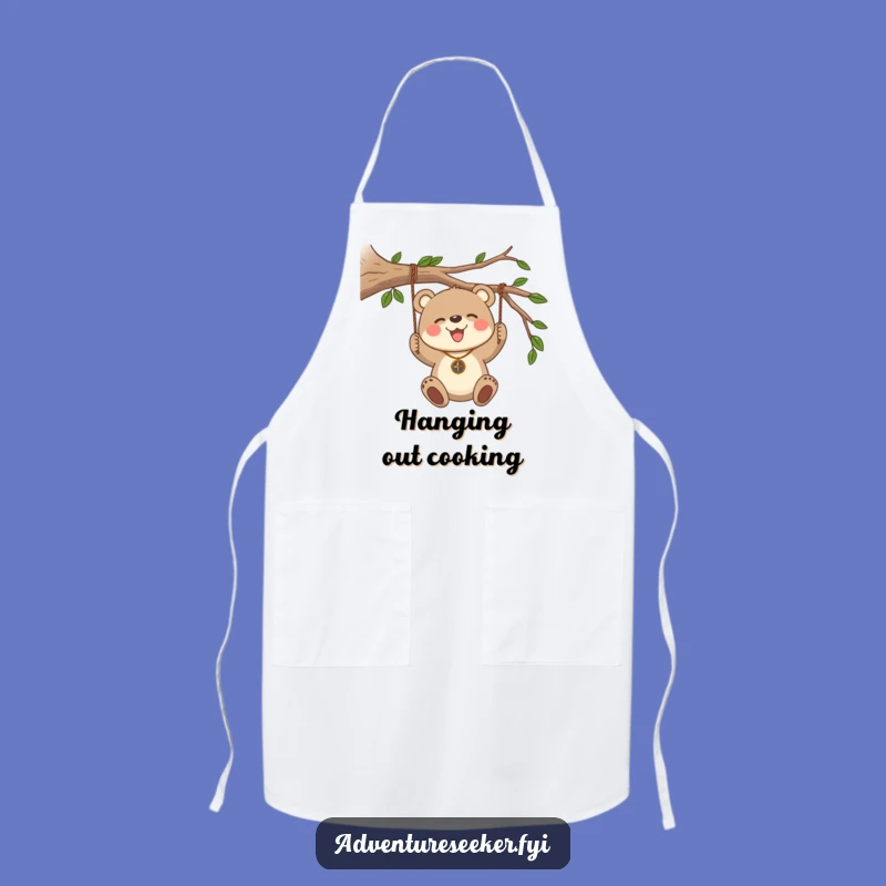 Funny Bear Cub Compass Apron, Kitchen Explorer Wear, Delightful Funny Gift