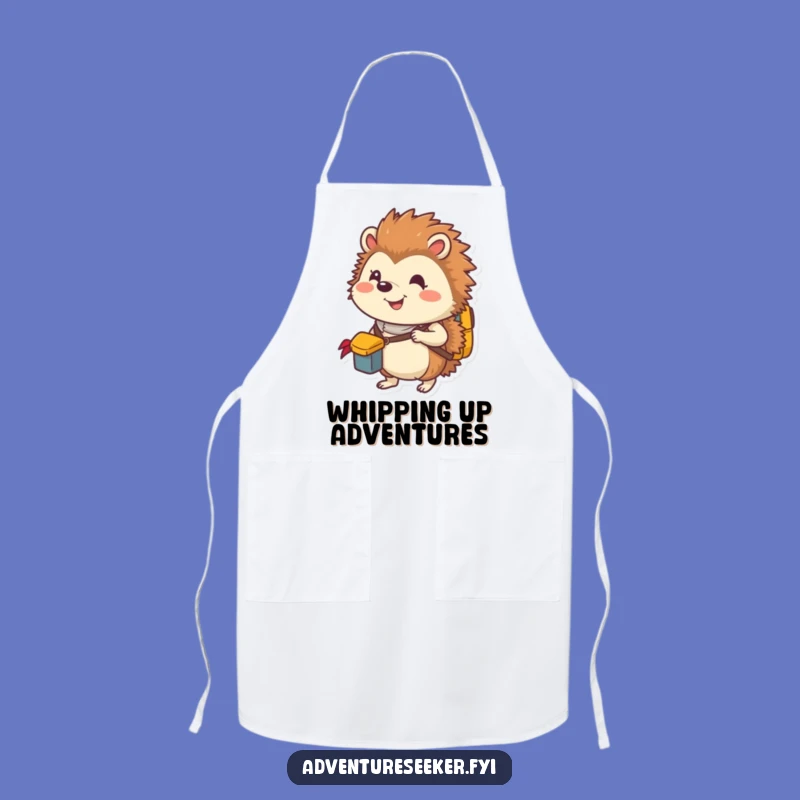 Funny Hedgehog Explorer Apron: Ready to Cook Up Adventures!