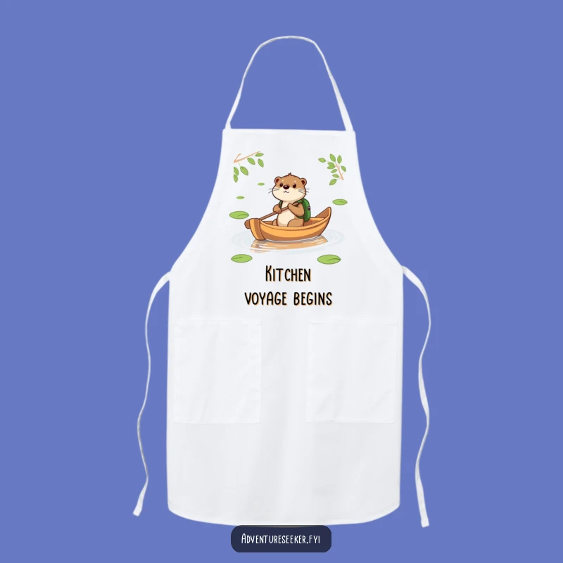 Funny Otter Leaf Boat Apron, Kitchen Voyage Wear, Delightful Funny Gift