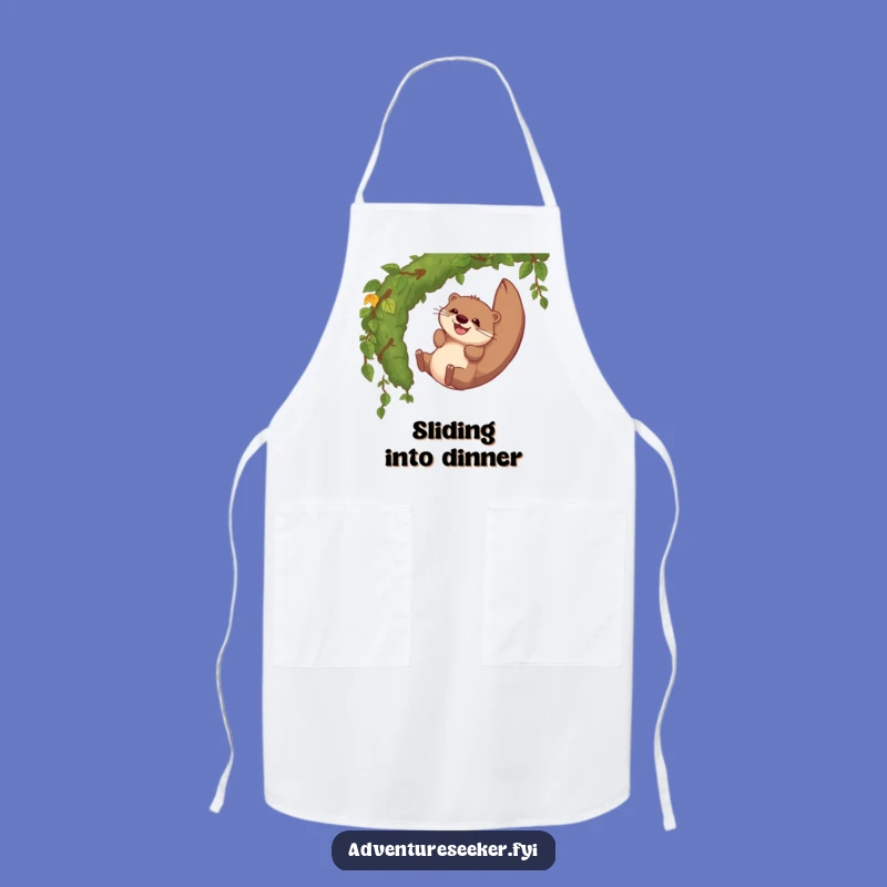 Funny Otter Vine Slide Apron: Cook with Giggles & Style!