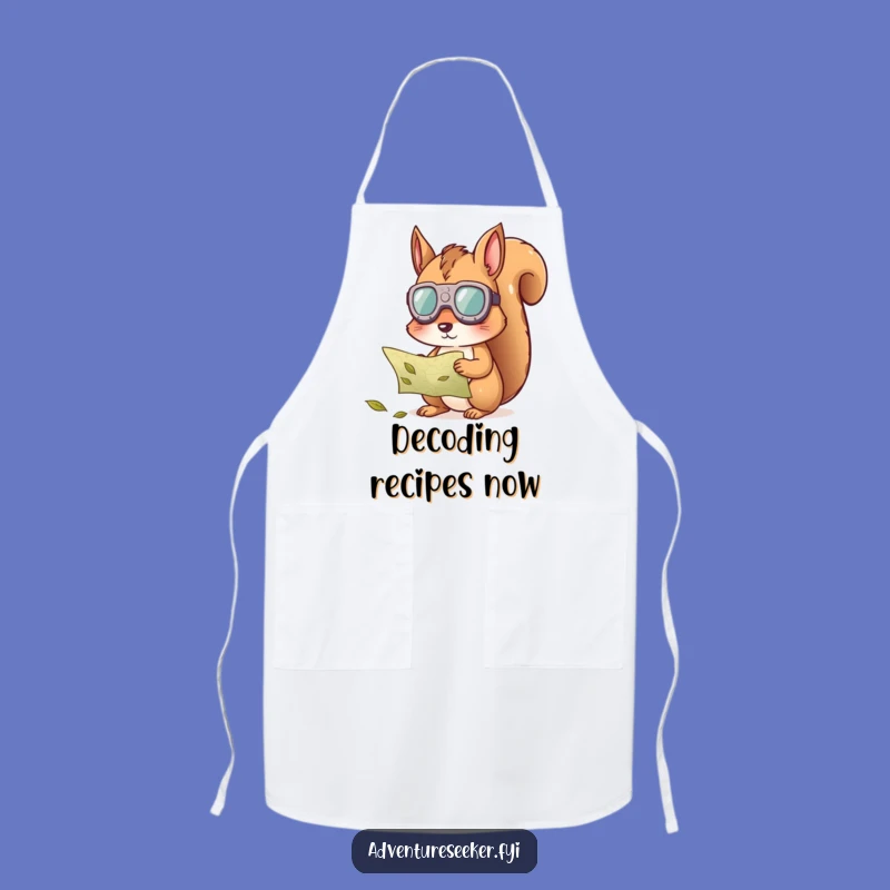 Funny Squirrel Map Apron: Curious Kitchen Decoding, Perfect Funny Cooking Gift