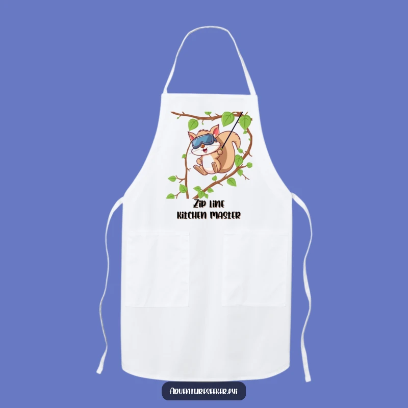 Funny Squirrel Zip Line Apron, Kitchen Adventure Wear, Great Funny Gift