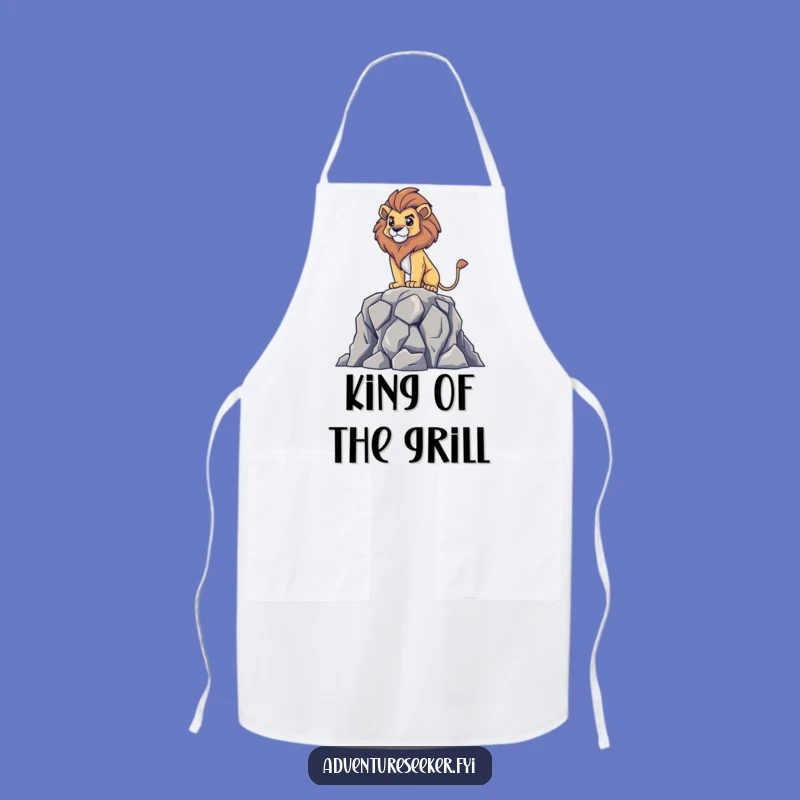 Funny Lion Apron: Brave Surveying Character's Kitchen, Gift for Cooks