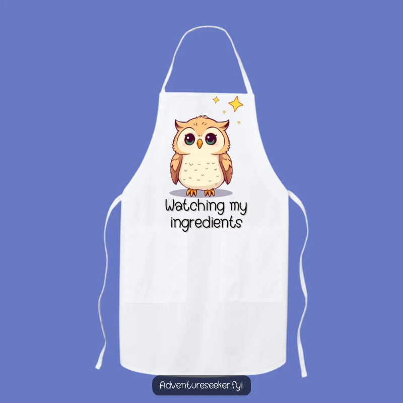 Funny Curious Owl Apron: Cook Up Cosmic Creations with This Humorous Gear