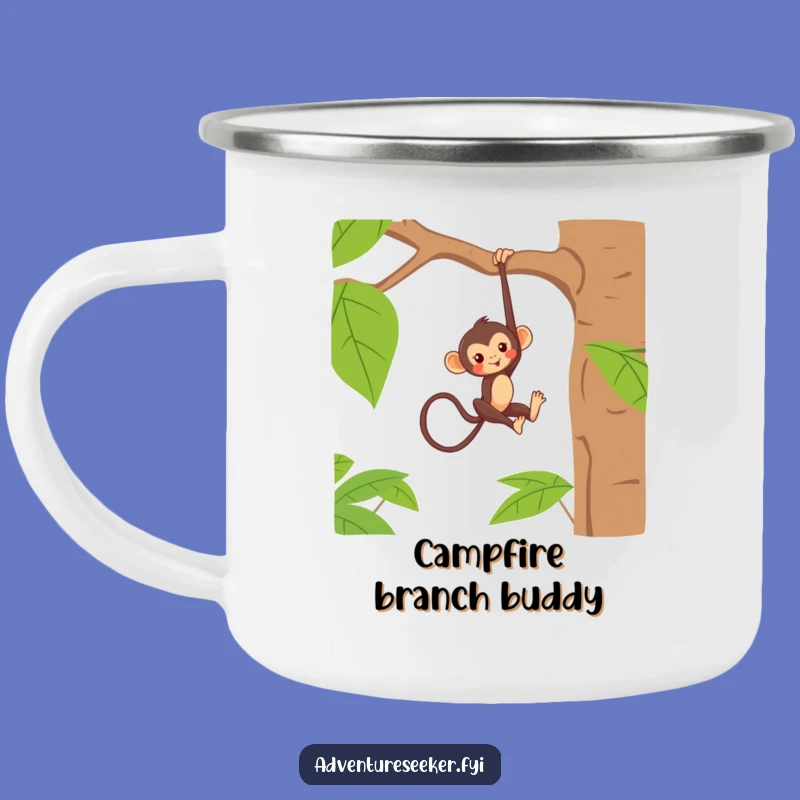 Funny Monkey Branch Camping Mug: Jungle Adventures!