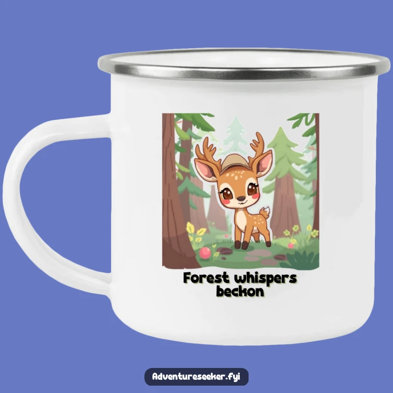 Funny Deer Scout Camping Mug: Cautious Sips from the Forest