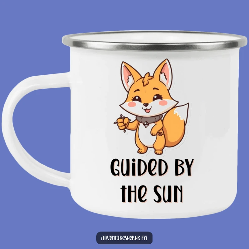 Funny Fox Compass Camping Mug: Determined Explorer Drinkware, Rugged Funny Gift