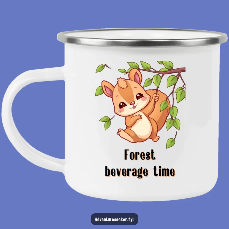 Funny Swinging Squirrel Camping Mug: Playful Trail Companion, Perfect Funny Gift for Outdoor Fun!