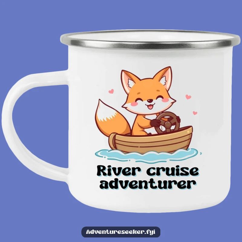 Funny Fox Steering Boat Camping Mug - Outdoor Adventures, Ideal Funny Gift