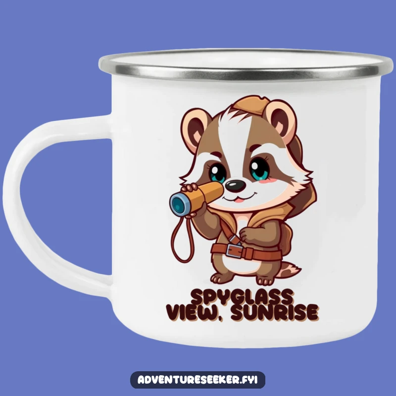 Funny Badger Explorer Camping Mug: Brave Brews for Outdoor Quests