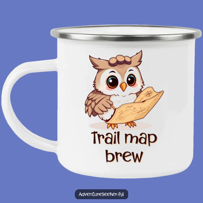 Funny Owl Navigator Camping Mug: Wise Explorer Character, Hilarious Outdoor Gift