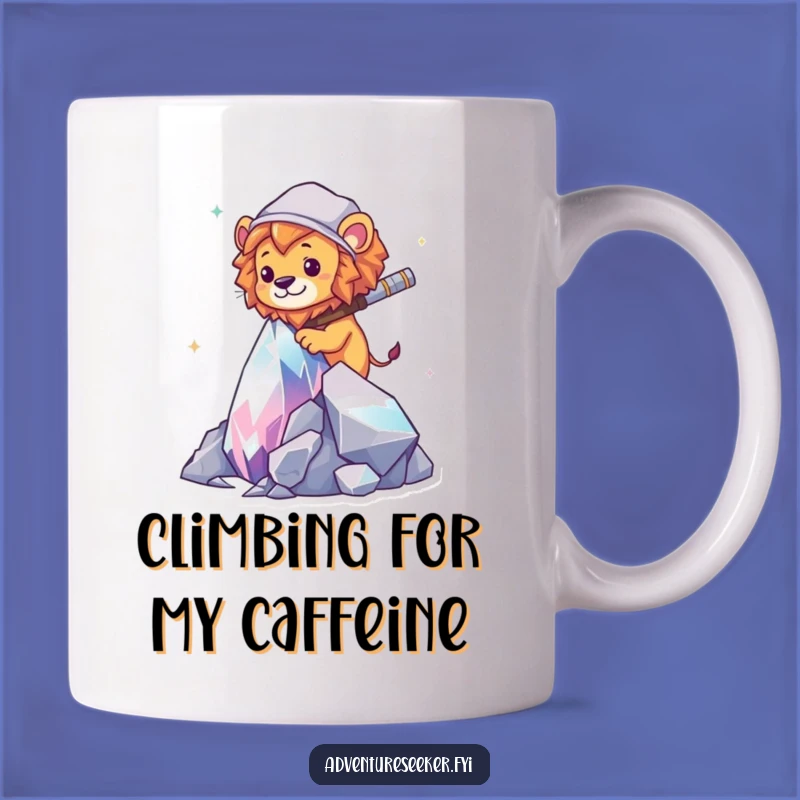Funny Lion Explorer Crystal Climb Mug: A Hilarious Adventure Gift for Nature Lovers