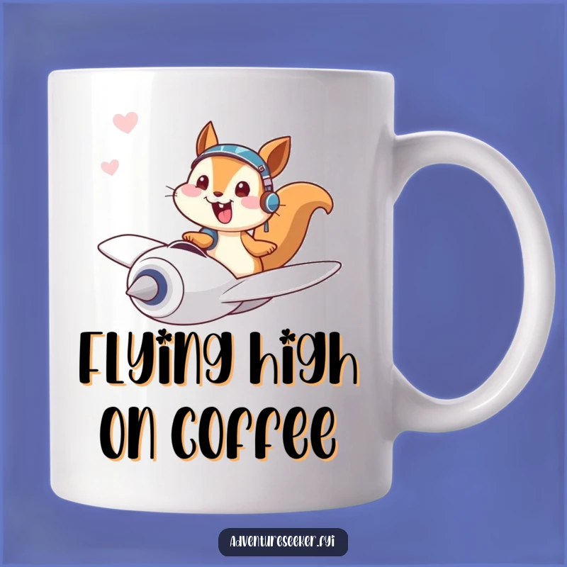 Funny Squirrel Pilot Mug: Giggling Flyer Character, Hilarious Gift Idea
