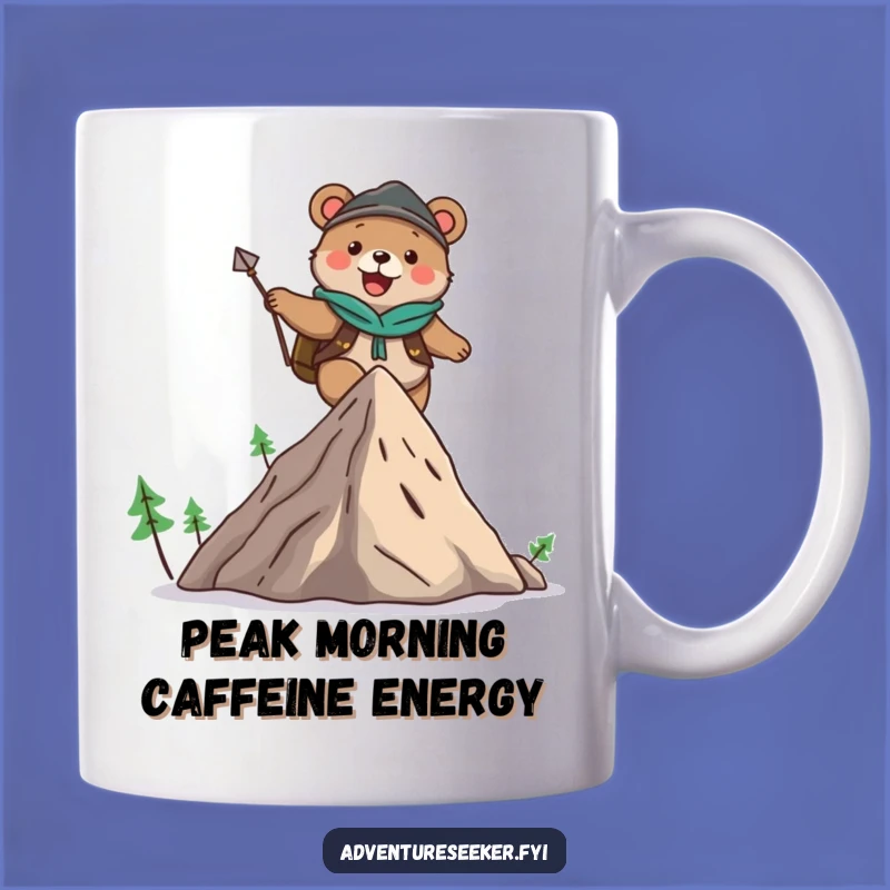 Funny Bear Adventure Mug: Joyful Climber Cute Character Perfect Gift