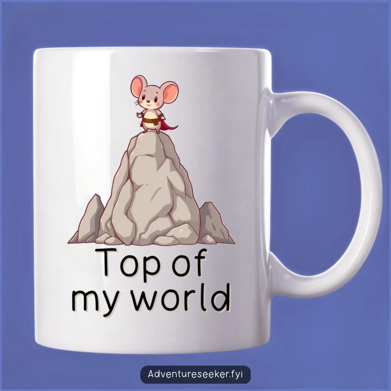Funny Brave Mouse Rock Mug: Hilarious Explorer Gift!