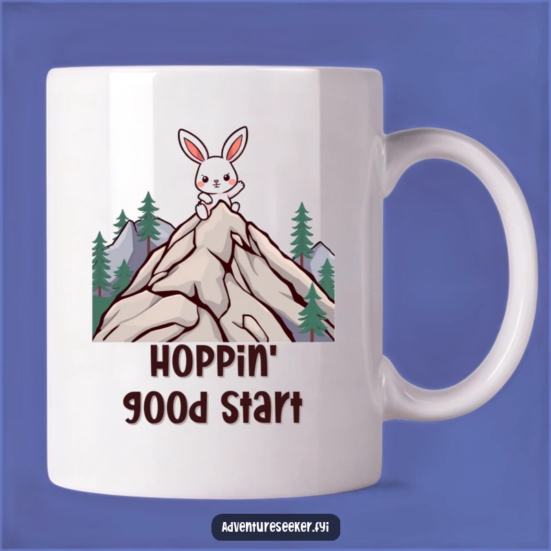 Funny Climbing Rabbit Mug: Motivational Peak Conqueror, Perfect Funny Gift for Go-Getters!