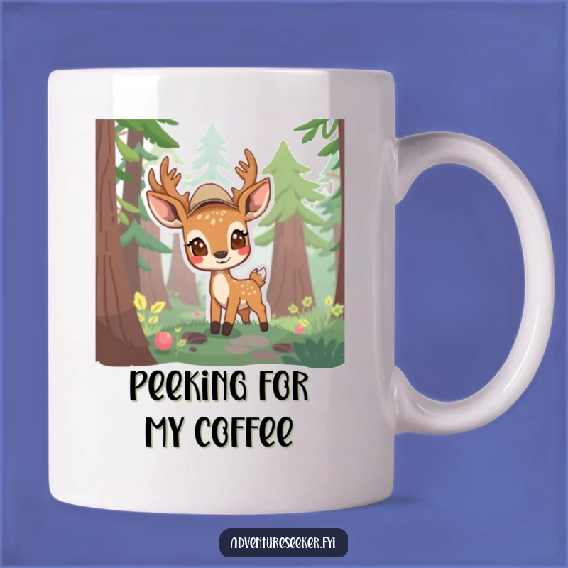 Funny Deer Scout Mug: Curious Forest Explorer Gift for Shy Souls