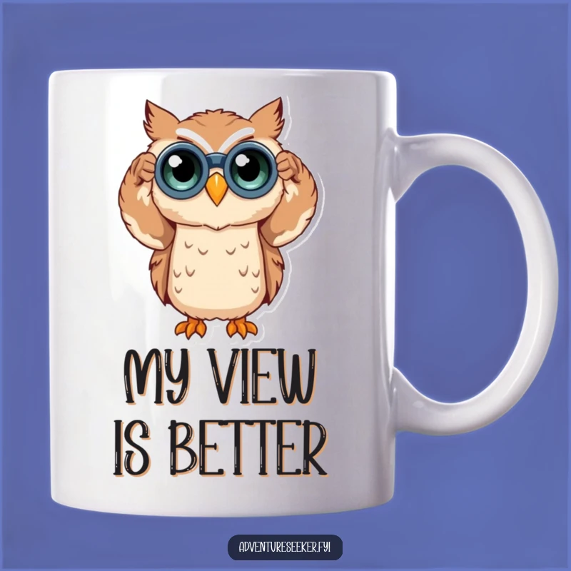 Funny Owl Binoculars Mug: A Curious Bird Sees All, Perfect Gift for Birdwatchers
