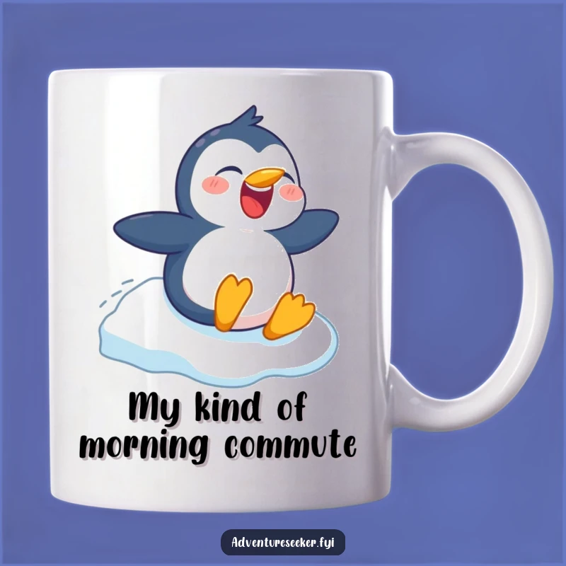 Funny Penguin Ice Slide Mug: A Cheerful Character's Hilarious Descent, Perfect Gift
