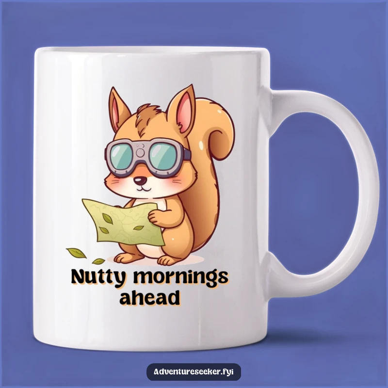 Funny Squirrel Map Mug: Curious Discovery of Leaf Map, Perfect Funny Gift