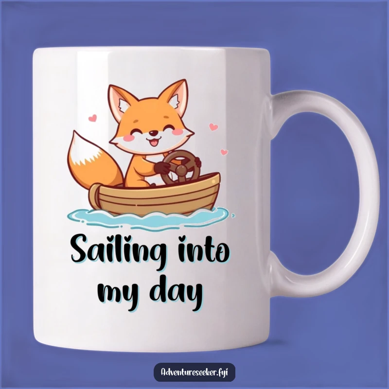 Funny Fox Steering Boat Mug - Nautical Laughs, Your Next Funny Gift