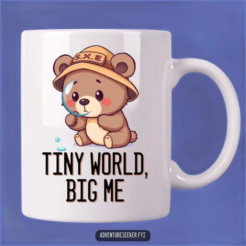 Funny Bear Cub Explorer Mug: A Determined Cub's Dewdrop Discovery, Perfect Funny Gift