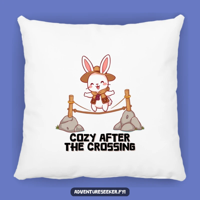 Funny Rabbit Scout Pillow: Cozy Bridge Crosser Cushion, Hilarious Decor