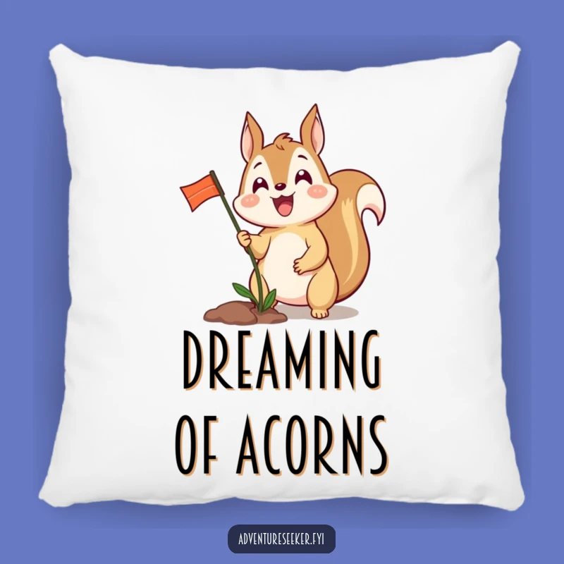 Funny Squirrel Planting Flag Pillow - Cozy Victory, Hilarious Funny Gift
