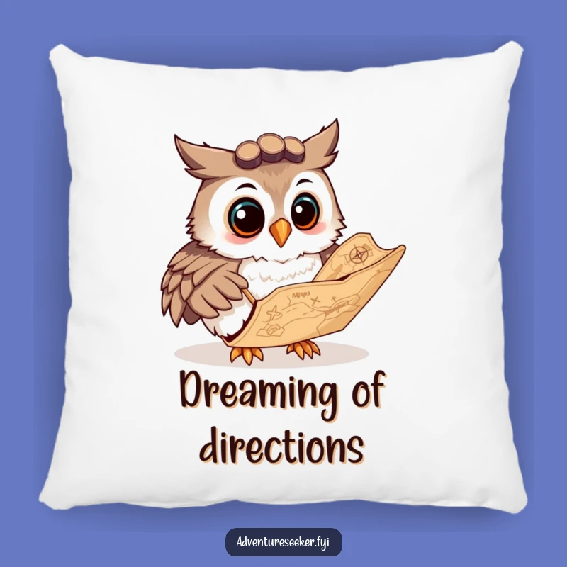 Funny Owl Navigator Pillow: Cozy Scholar Cushion, Hilarious Decor
