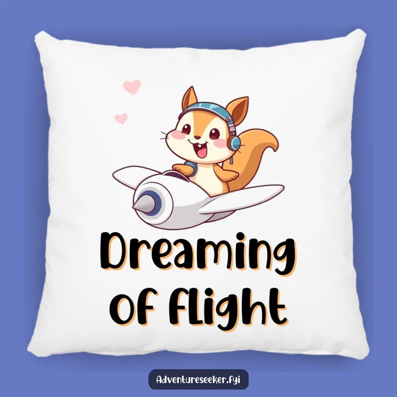 Funny Squirrel Pilot Pillow: Cozy Flyer Cushion, Hilarious Decor