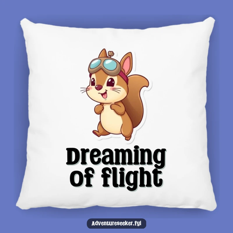 Funny Squirrel Aviator Pillow - Cozy Flying Decor, Adorable Funny Gift for Naps