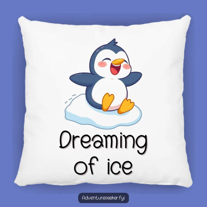 Funny Penguin Pillow: Cheerful Character's Ice Slide Comfort, Cozy Funny Accent
