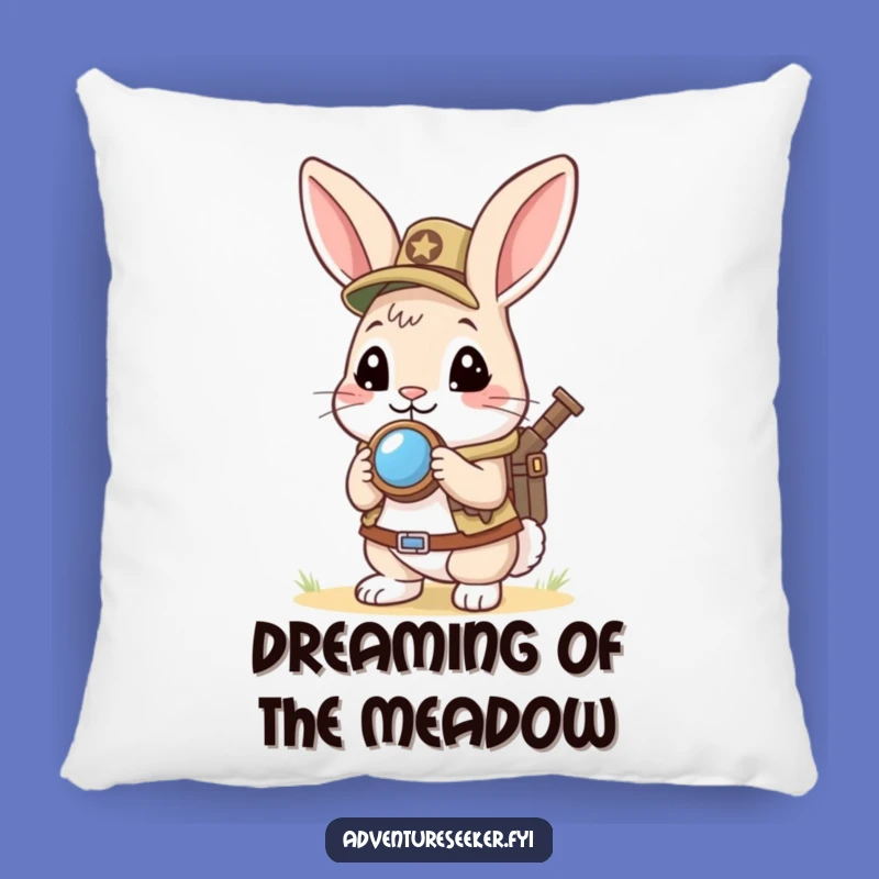 Funny Rabbit Scout Pillow: Cozy Explorer Companion Gift