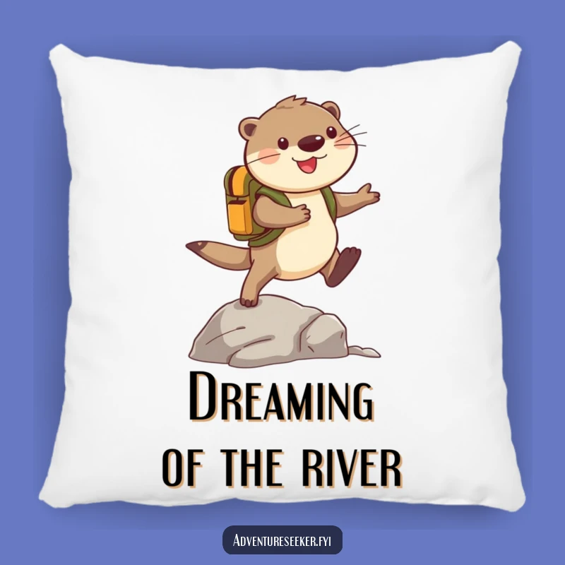 Funny Otter Adventure Pillow: Cozy & Cheerful Home Decor Gift