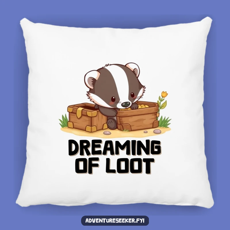 Funny Badger Treasure Dig Pillow: Cozy Up to Adventure!