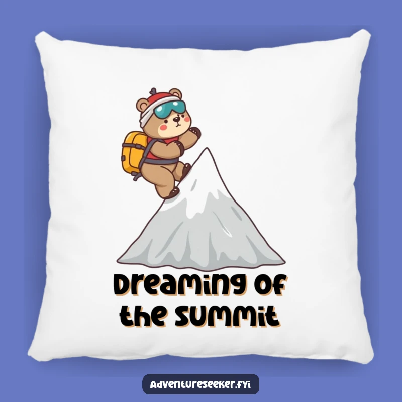 Funny Bear Mountaineer Pillow: Cozy Climber Companion Gift