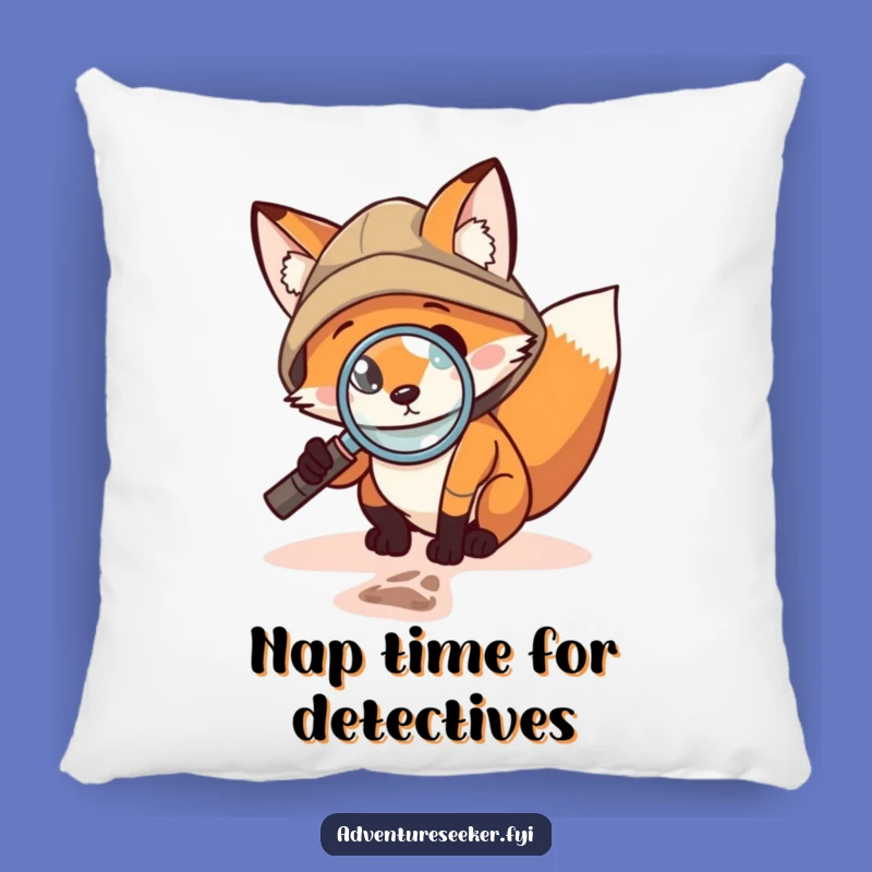 Funny Fox Detective Pillow: Cozy Mystery Companion Gift
