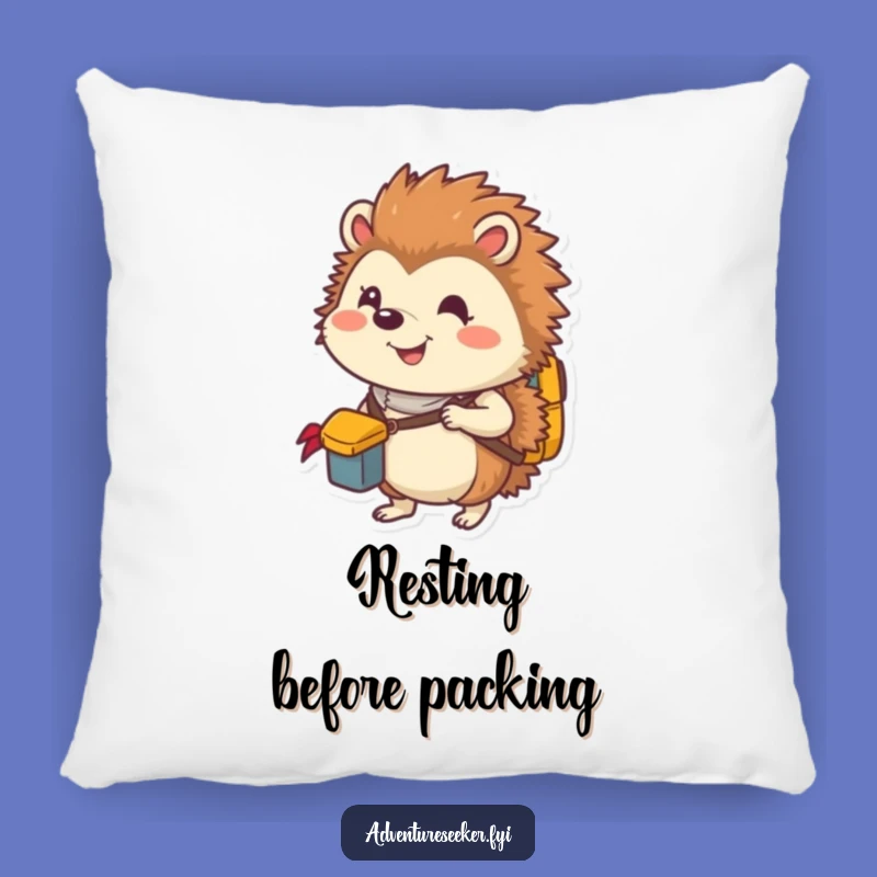 Funny Hedgehog Explorer Pillow: Cozy Comfort for Packed Adventures
