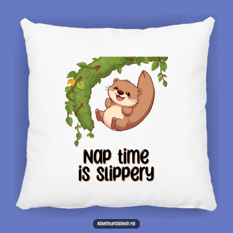 Funny Otter Vine Slide Pillow: Comfy & Hilarious Decor!