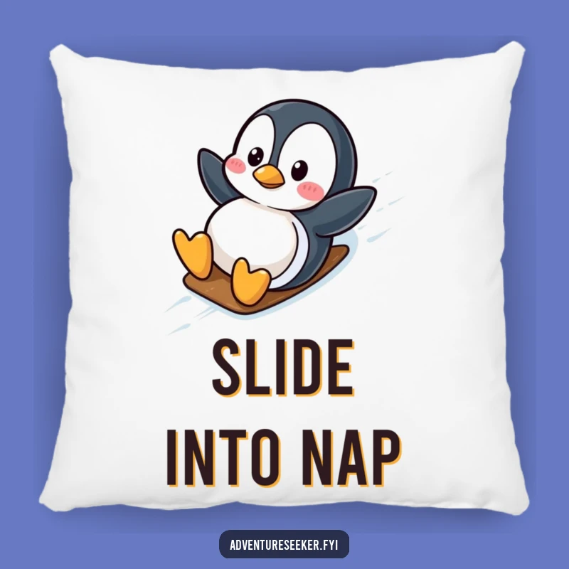 Funny Penguin Slide Pillow: Cozy Comfort for Wobbly Dreams, Perfect Gift