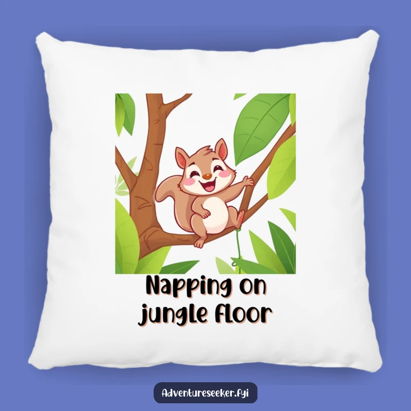 Funny Squirrel Jungle Vine Pillow: Cozy Comfort with Wild Charm
