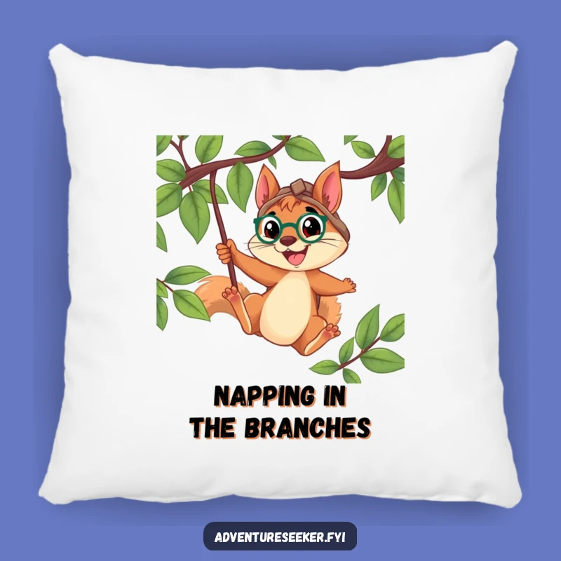 Funny Squirrel Explorer Pillow: Cozy Swinger Companion Gift