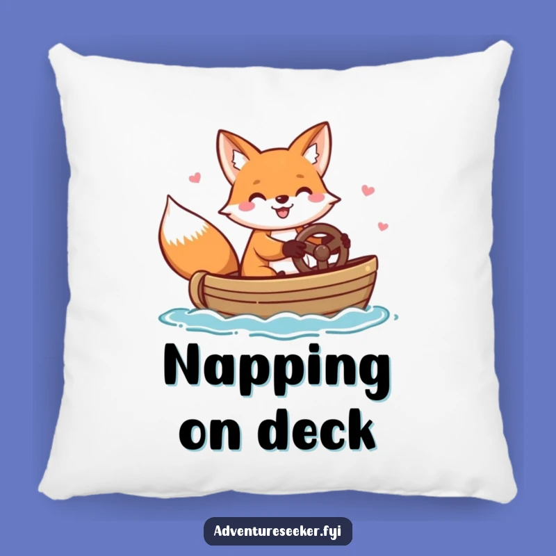 Funny Fox Steering Boat Pillow - Cozy Comfort, Whimsical Funny Gift