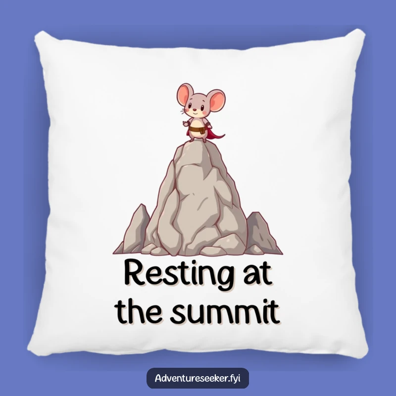 Funny Brave Mouse Rock Pillow: Cozy Up to Courage!