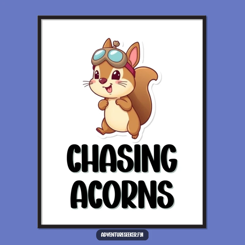 Funny Squirrel Aviator Digital Art - Instant Cheerful Decor, Perfect Funny Gift Download