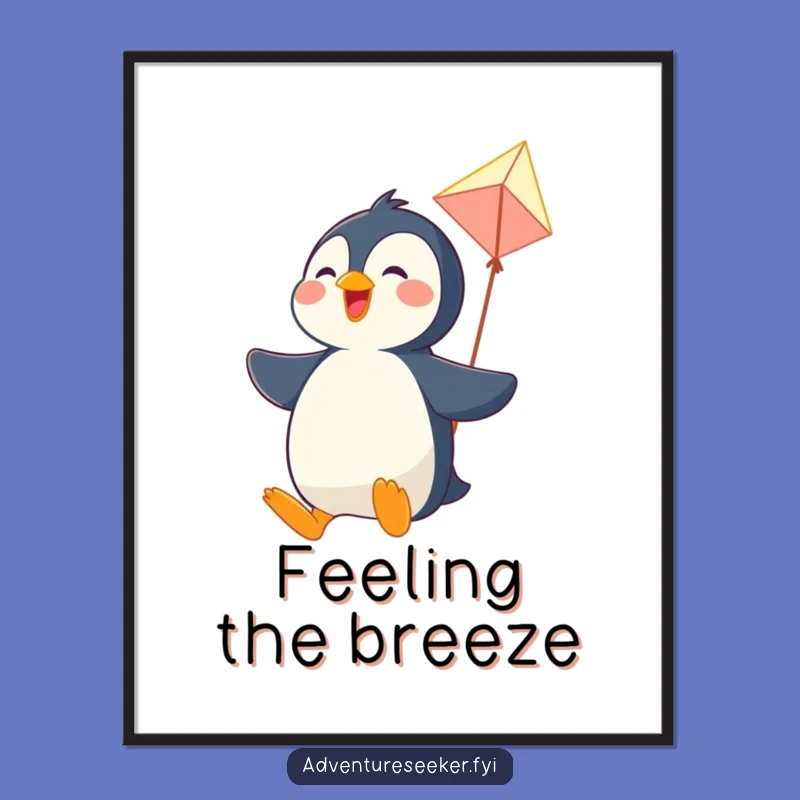 Funny Penguin Kite Digital Art: Instant Joyful Decor!
