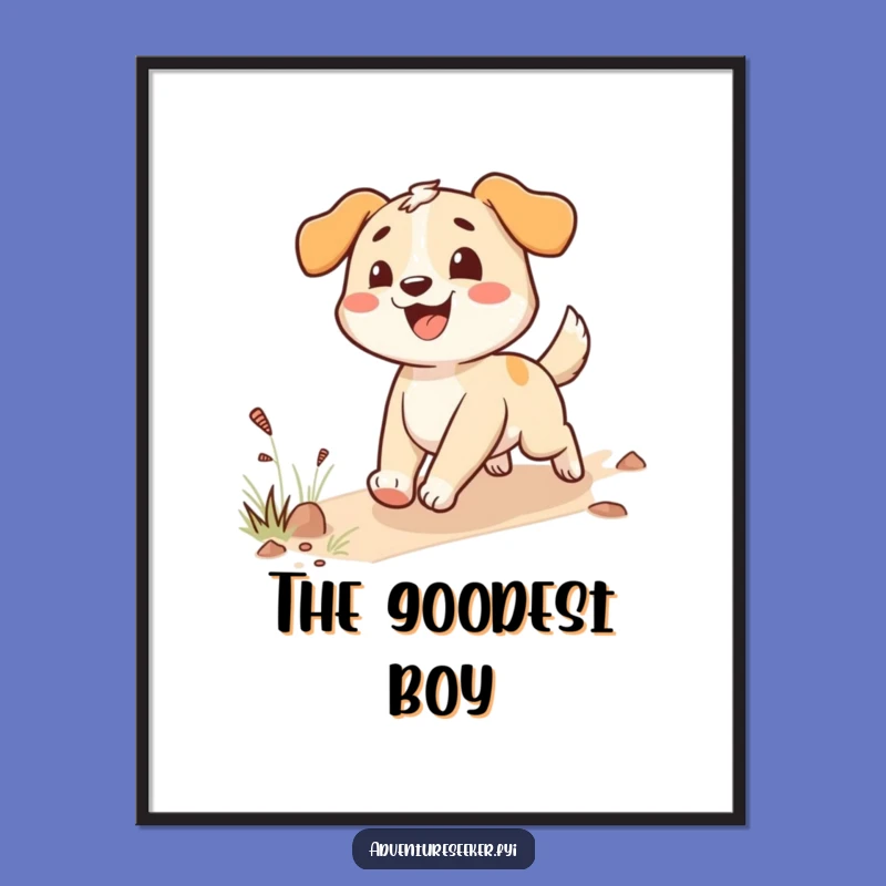 Funny Happy Dog Digital Print: Enthusiastic Trail Art, Perfect Funny Gift for Dog Theme!