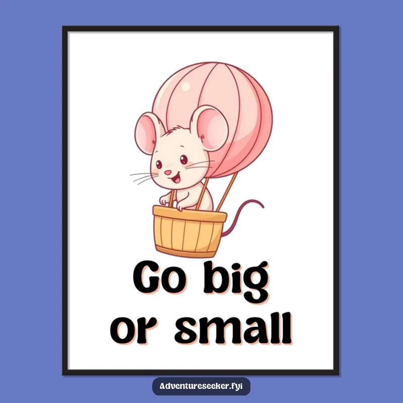 Funny Mouse Balloon Digital Art: Whimsical Charm for Instant Decor, Unique Gift