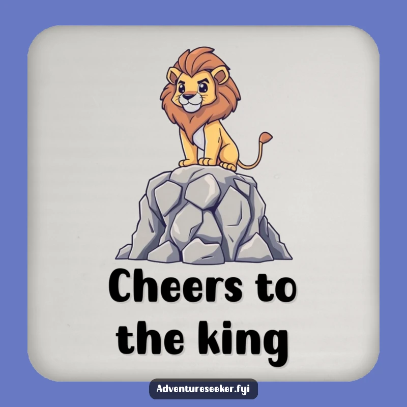 Funny Lion Coaster: Brave Surveying Character's Protection, Gift for Hosts